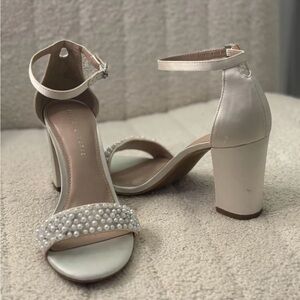 Kelly & Katie White Crystal Embellished Heels